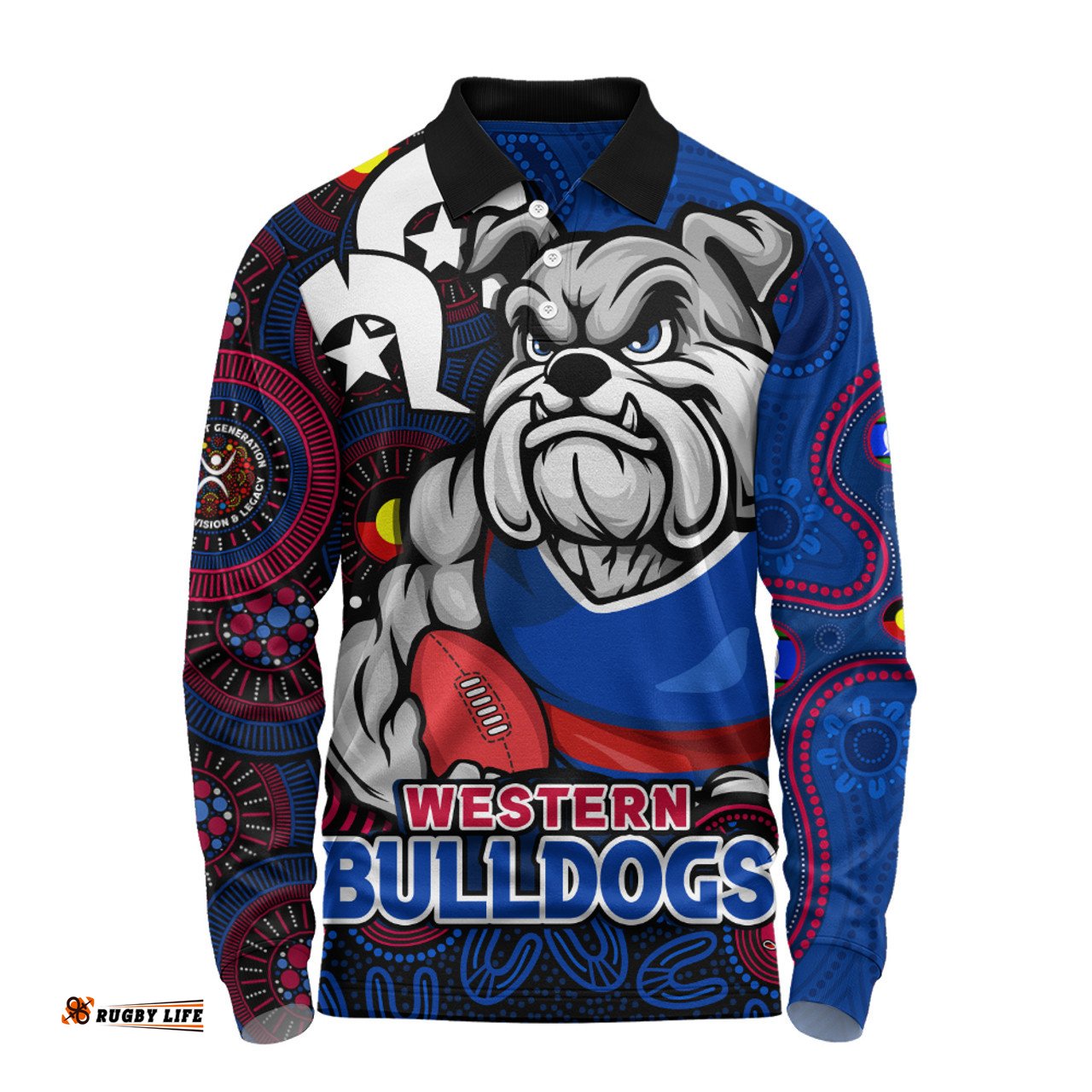 Amazing Aussie Western Bulldogs NAIDOC Spirit Of Country Long Sleeve Polo Shirt