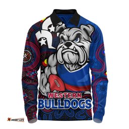 Amazing Aussie Western Bulldogs NAIDOC Spirit Of Country Long Sleeve Polo Shirt