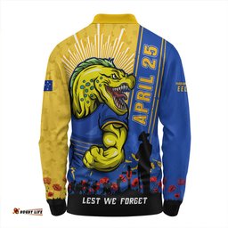 Amazing Aussie Parramatta Eels Anzac Day Lest We Forget Strong Fighting Spirit Long Sleeve Polo Shirt