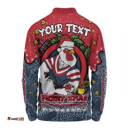 Amazing Aussie Sydney Roosters Christmas Custom Merry Christmas Our Beloved Team With Aboriginal Dot Art Pattern Long Sleeve Polo Shirt