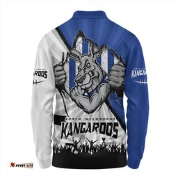 Amazing Aussie North Melbourne Breaking Through Fan Design Long Sleeve Polo Shirt