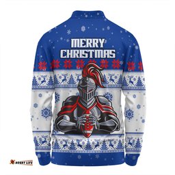 Amazing Aussie Newcastle Knights Christmas Custom Special Ugly Christmas Long Sleeve Polo Shirt