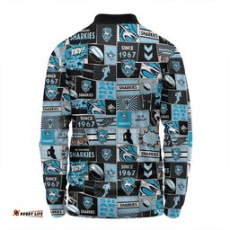 Amazing Aussie Cronulla Sutherland Sharks Team Of Us Die Hard Fan Supporters Comic Style Long Sleeve Polo Shirt