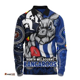 Amazing Aussie North Melbourne NAIDOC Spirit Of Country Long Sleeve Polo Shirt