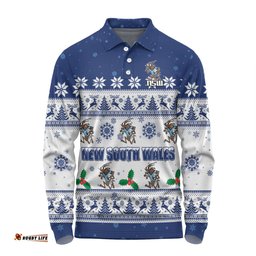 Amazing Aussie New South Wales Cockroaches Christmas Custom Special Ugly Christmas Long Sleeve Polo Shirt