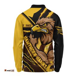 Amazing Aussie Hawthorn Battlefield Glory Gear Long Sleeve Polo Shirt