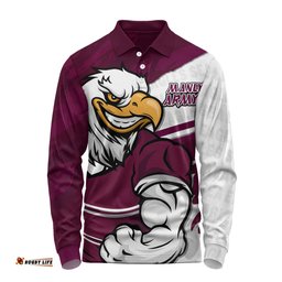 Amazing Aussie Manly Warringah Sea Eagles Defend The Pride Long Sleeve Polo Shirt