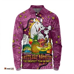 Amazing Aussie Brisbane Broncos Custom Australian Big Things Long Sleeve Polo Shirt