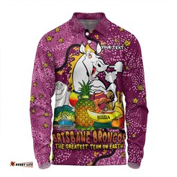Amazing Aussie Brisbane Broncos Custom Australian Big Things Long Sleeve Polo Shirt