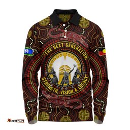 Amazing Aussie Indigenous Australian Aboriginal Naidoc Week Vision Of The Torres Warriors Long Sleeve Polo Shirt