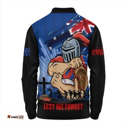 Amazing Aussie Newcastle Knights Fearless ANZAC Defender Long Sleeve Polo Shirt