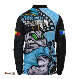 Amazing Aussie New South Wales Blues NAIDOC Indigenous Warrior Spirit Long Sleeve Polo Shirt