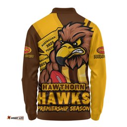 Amazing Aussie Hawthorn Australian Football Finals Premiership Spirit Long Sleeve Polo Shirt
