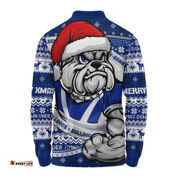 Amazing Aussie Canterbury Bankstown Bulldogs Ugly Knit Style For Christmas Game Fans Long Sleeve Polo Shirt