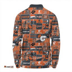 Amazing Aussie GWS GIANTS Legacy Of The Pride Comic Style Long Sleeve Polo Shirt