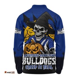 Amazing Aussie Canterbury Bankstown Bulldogs Dark Moon Rugby Halloween Battle Edition Long Sleeve Polo Shirt