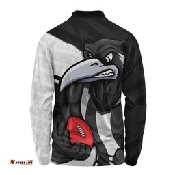 Amazing Aussie Collingwood Defend The Pride Long Sleeve Polo Shirt