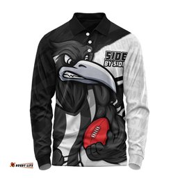 Amazing Aussie Collingwood Defend The Pride Long Sleeve Polo Shirt