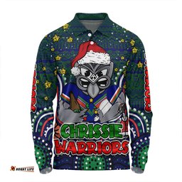 Amazing Aussie New Zealand Warriors Christmas Custom Christmas Knit Patterns Vintage Jersey Ugly Long Sleeve Polo Shirt