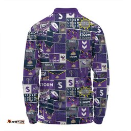 Amazing Aussie Melbourne Storm Team Of Us Die Hard Fan Supporters Comic Style Long Sleeve Polo Shirt
