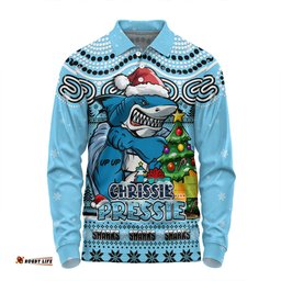 Amazing Aussie Cronulla Sutherland Sharks Aussie Ugly Christmas For Die Hard Fan Supporters Long Sleeve Polo Shirt