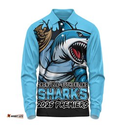 Amazing Aussie Cronulla Sutherland Sharks Unleash Power In The Ultimate Battle Long Sleeve Polo Shirt
