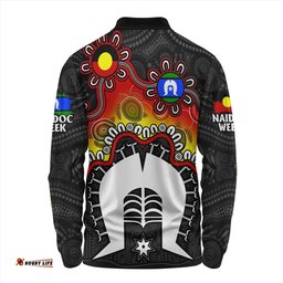 Amazing Aussie Indigenous Australian Aboriginal Naidoc Week Echo Of Ancestors Red Long Sleeve Polo Shirt