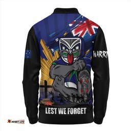 Amazing Aussie New Zealand Warriors Fearless ANZAC Defender Long Sleeve Polo Shirt