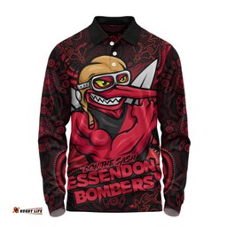 Amazing Aussie Essendon Spirit Warriors Of The Game Long Sleeve Polo Shirt