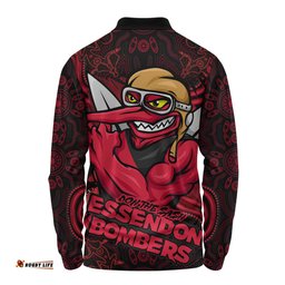 Amazing Aussie Essendon Spirit Warriors Of The Game Long Sleeve Polo Shirt