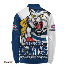 Amazing Aussie Geelong Cats Australian Football Finals Premiership Spirit Long Sleeve Polo Shirt