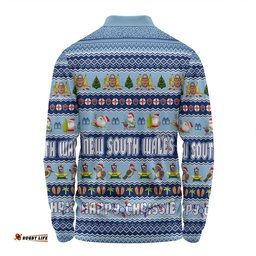 Amazing Aussie New South Wales Christmas Custom Happy Chrissie Ugly Style Long Sleeve Polo Shirt