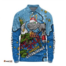 Amazing Aussie New South Wales Cockroaches Christmas Custom Let's Get Lit Chrisse Pressie Long Sleeve Polo Shirt