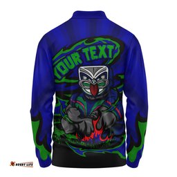 Amazing Aussie New Zealand Warriors Premiership Series Sports Gear Long Sleeve Polo Shirt