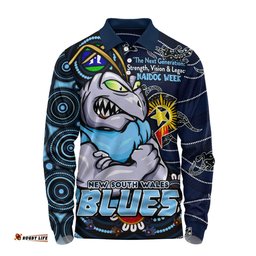 Amazing Aussie New South Wales Blues Spirit Of NAIDOC Series Long Sleeve Polo Shirt