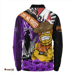 Amazing Aussie GWS GIANTS ANZAC Day Honor Purple Valor And Spirit Long Sleeve Polo Shirt