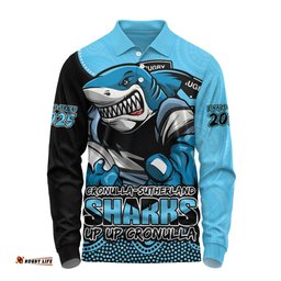 Amazing Aussie Cronulla Sutherland Sharks Battle For Glory Rugby Finals Edition Long Sleeve Polo Shirt