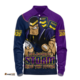 Amazing Aussie Melbourne Storm Battle For Glory Rugby Finals Edition Long Sleeve Polo Shirt