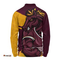 Amazing Aussie Brisbane Broncos Defend The Pride Long Sleeve Polo Shirt