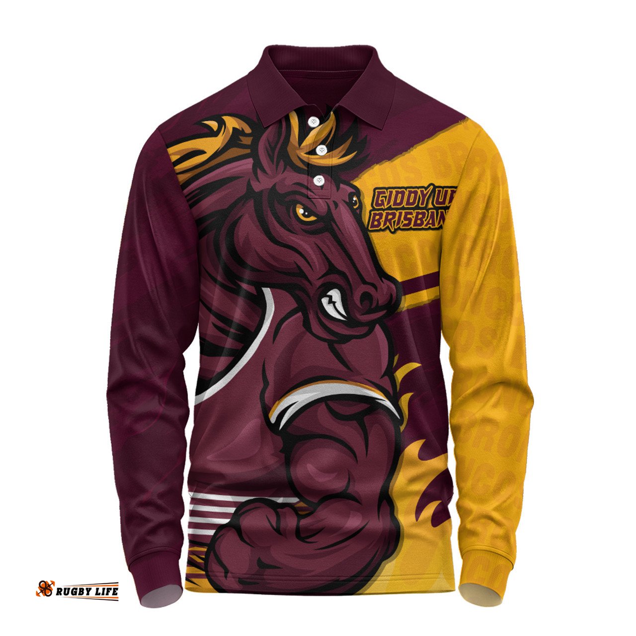 Amazing Aussie Brisbane Broncos Defend The Pride Long Sleeve Polo Shirt