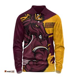 Amazing Aussie Brisbane Broncos Defend The Pride Long Sleeve Polo Shirt
