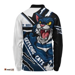 Amazing Aussie Geelong Cats Battlefield Glory Gear Long Sleeve Polo Shirt