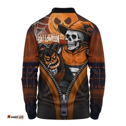 Amazing Aussie GWS GIANTS Halloween Night Reaper Zipper Long Sleeve Polo Shirt