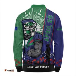 Amazing Aussie New Zealand Warriors Anzac Day Lest We Forget Strong Fighting Spirit Long Sleeve Polo Shirt