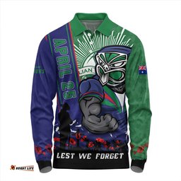 Amazing Aussie New Zealand Warriors Anzac Day Lest We Forget Strong Fighting Spirit Long Sleeve Polo Shirt