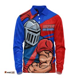Amazing Aussie Newcastle Knights Defend The Pride Long Sleeve Polo Shirt