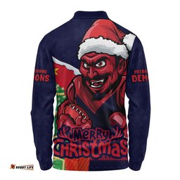 Amazing Aussie Melbourne Santa Scoring Touchdown On Christmas Game Day Long Sleeve Polo Shirt