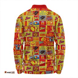 Amazing Aussie Gold Coast SUNS Legacy Of The Pride Comic Style Long Sleeve Polo Shirt