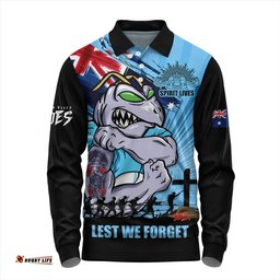 Amazing Aussie New South Wales Blues Fearless ANZAC Defender Long Sleeve Polo Shirt