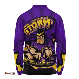 Amazing Aussie Melbourne Storm Premiership Series Sports Gear Long Sleeve Polo Shirt